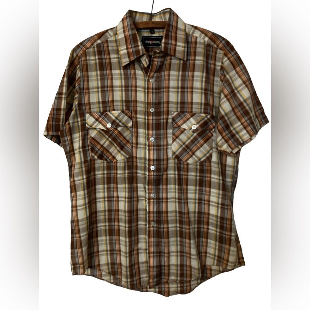 Young Bloods Shirt Size M Plaid Western